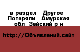  в раздел : Другое » Потеряли . Амурская обл.,Зейский р-н